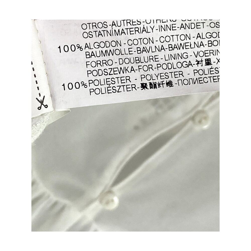 Zara TRF Sheer Sleeveless Lace Flowy Boho Blouse Button Eyelet Back S White - Picture 8 of 15